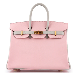 Hermès Birkin 25 HSS Chevre Sakura/Gris Pale BGHW