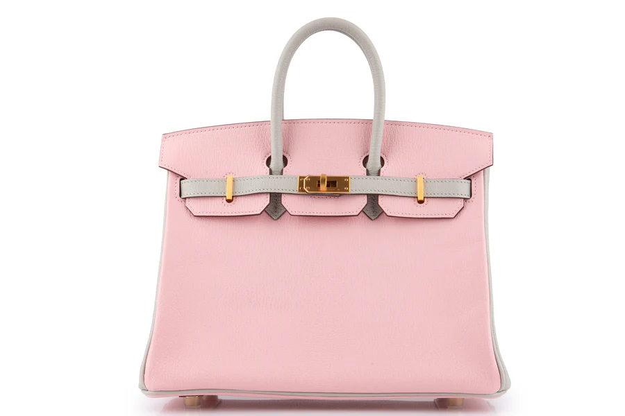Hermès Birkin 25 HSS Chevre Sakura/Gris Pale BGHW