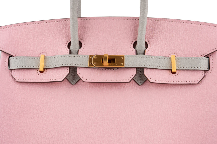 Hermès Birkin 25 HSS Chevre Sakura/Gris Pale BGHW - Image 7