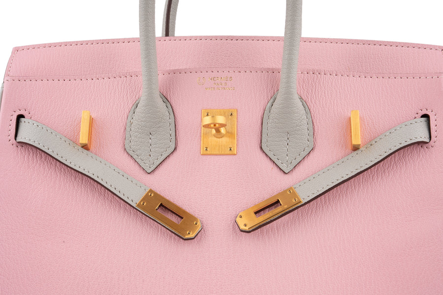 Hermès Birkin 25 HSS Chevre Sakura/Gris Pale BGHW - Image 8
