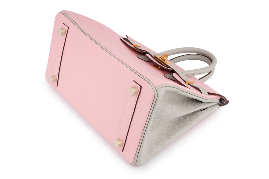 Hermès Birkin 25 HSS Chevre Sakura/Gris Pale BGHW - Image 10