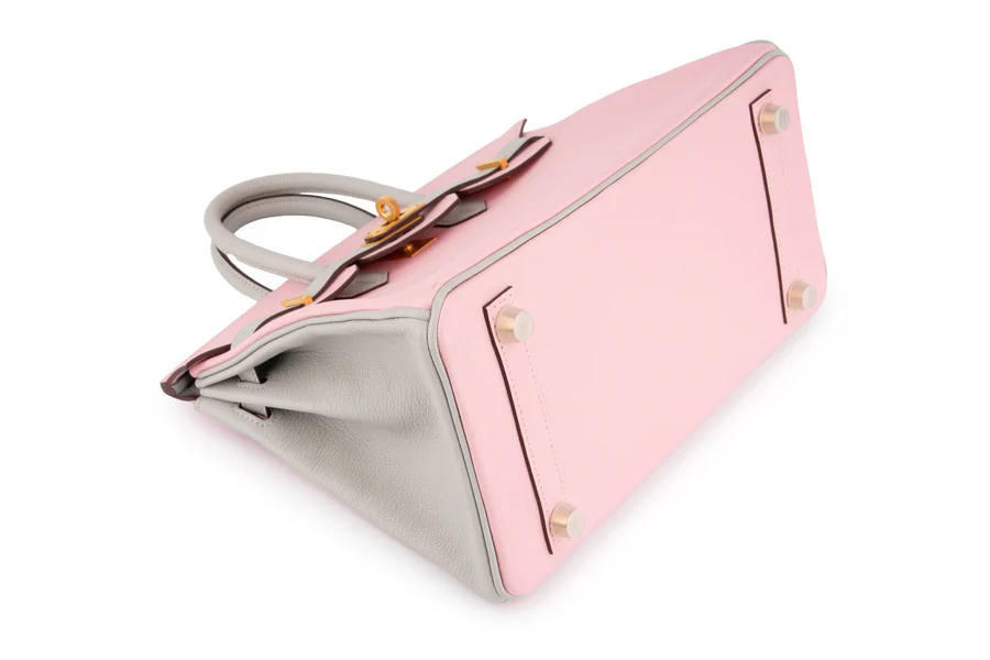 Hermès Birkin 25 HSS Chevre Sakura/Gris Pale BGHW - Image 11