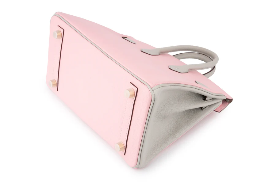 Hermès Birkin 25 HSS Chevre Sakura/Gris Pale BGHW - Image 12