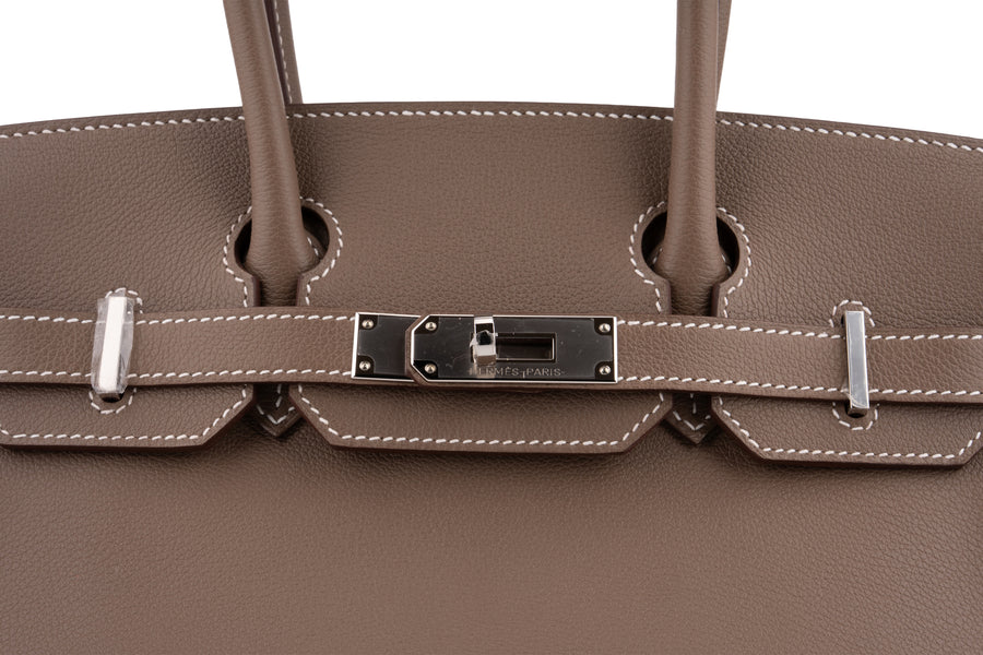 Hermès Birkin 29 Shoulder Evercolour Etoupe PHW - Image 6