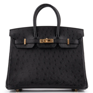 Hermès Birkin 25 Ostrich Noir GHW
