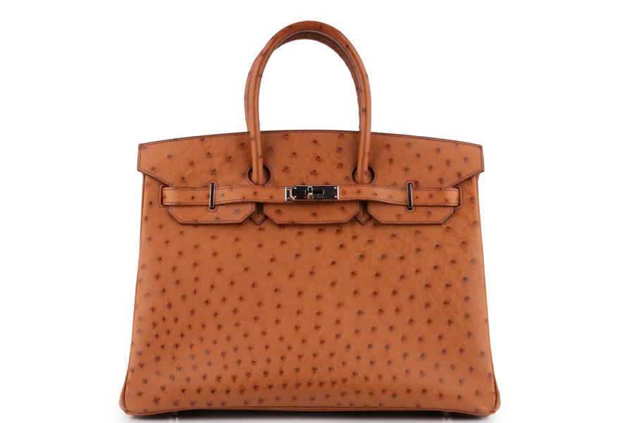 Hermès Birkin 35 Ostrich Cognac PHW - Image 14