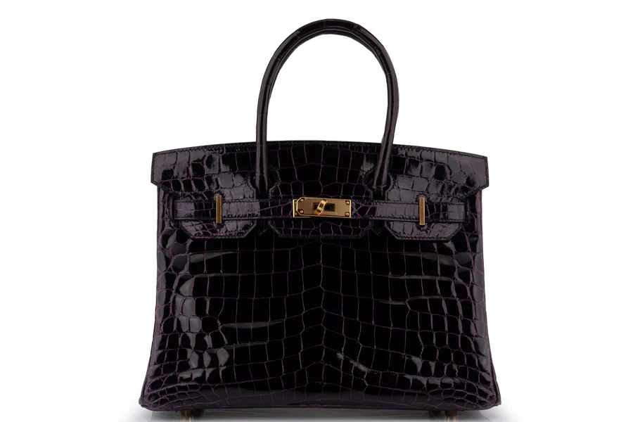 Hermès Birkin 30 Croc Niloticus Lisse Aubergine GHW