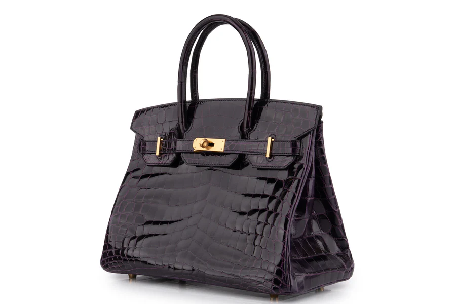 Hermès Birkin 30 Croc Niloticus Lisse Aubergine GHW - Image 2