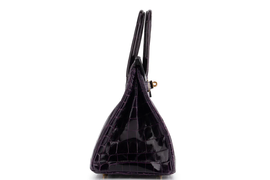 Hermès Birkin 30 Croc Niloticus Lisse Aubergine GHW - Image 5