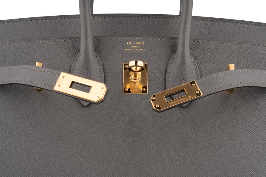 Hermès Birkin 25 Veau Madame Gris Misty GHW - Image 8