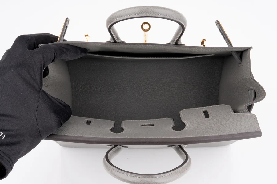 Hermès Birkin 25 Veau Madame Gris Misty GHW - Image 9