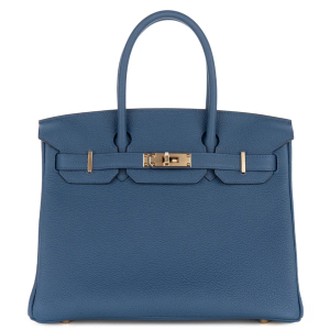 Hermès Birkin 30 Togo Bleu Tie PBHW