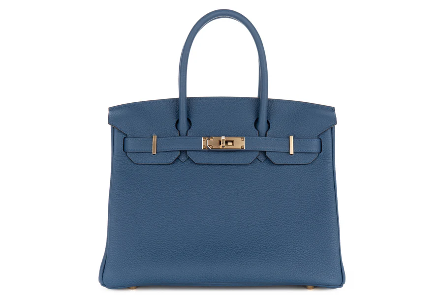Hermès Birkin 30 Togo Bleu Tie PBHW