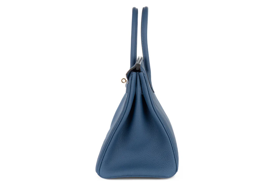 Hermès Birkin 30 Togo Bleu Tie PBHW - Image 4