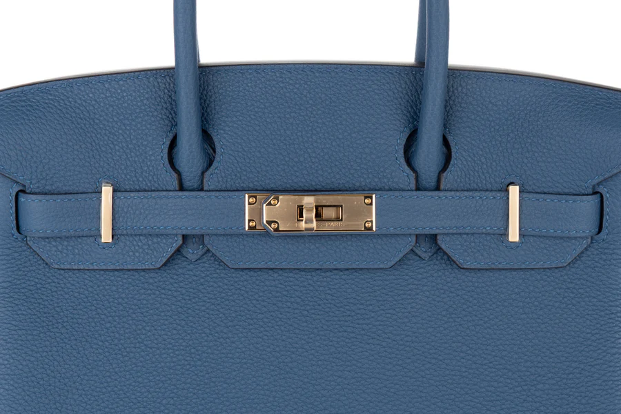 Hermès Birkin 30 Togo Bleu Tie PBHW - Image 6