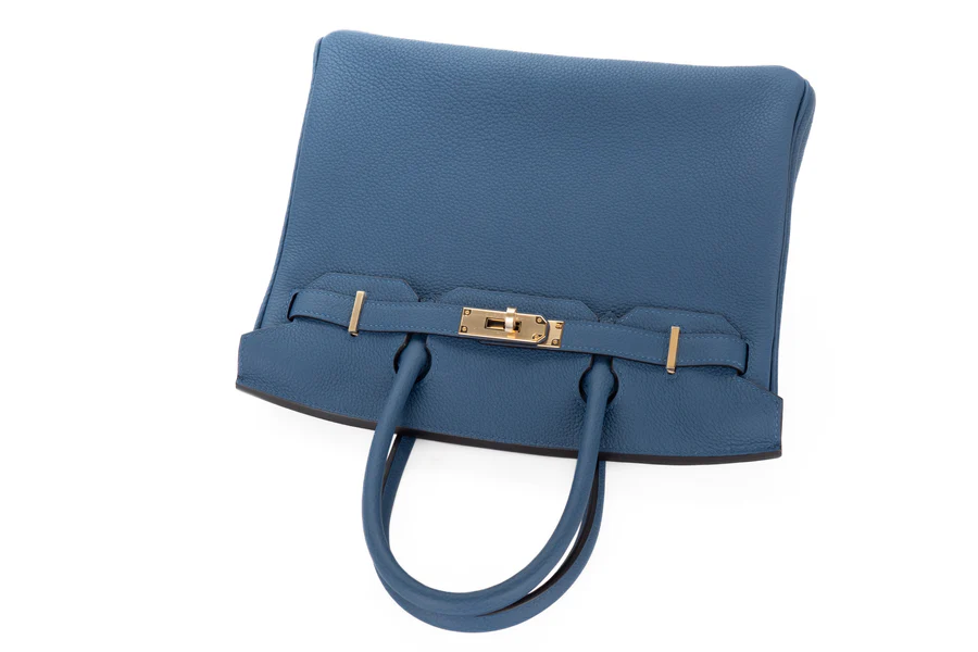 Hermès Birkin 30 Togo Bleu Tie PBHW - Image 7