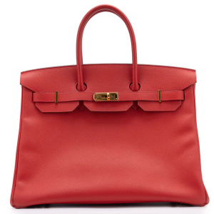 Hermès Birkin 35 Epsom Retourne Rouge Casaque GHW