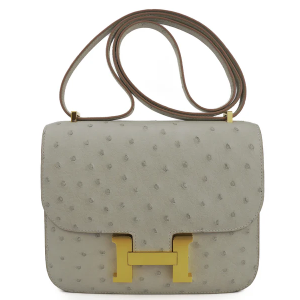 Hermès Constance 18 Exotic Ostrich Gris Perle GHW
