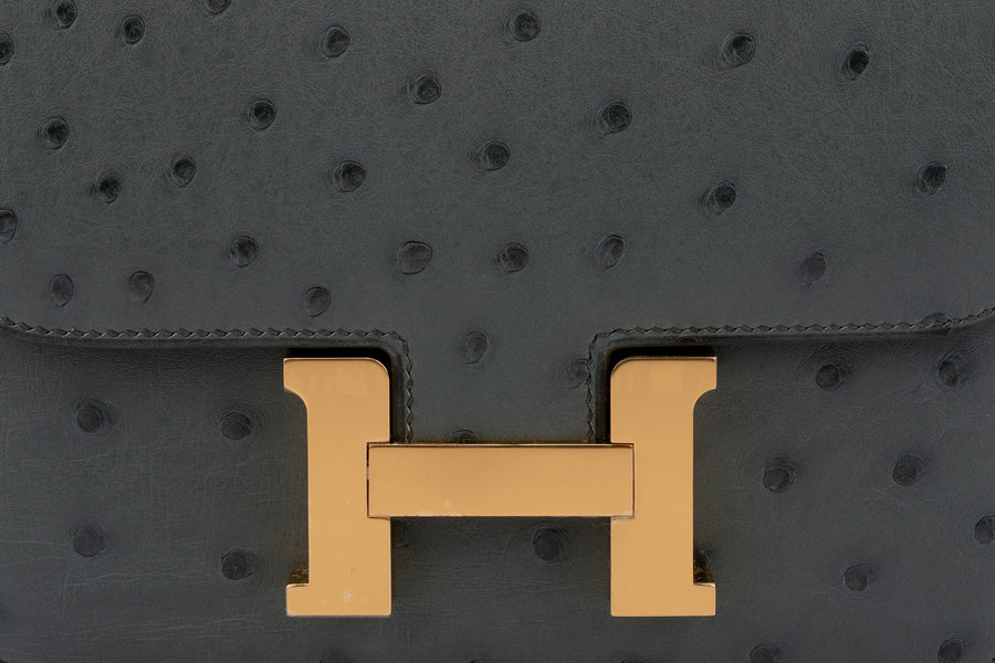 Hermès Constance 18 Exotic Ostrich Vert Amande GHW - Image 7