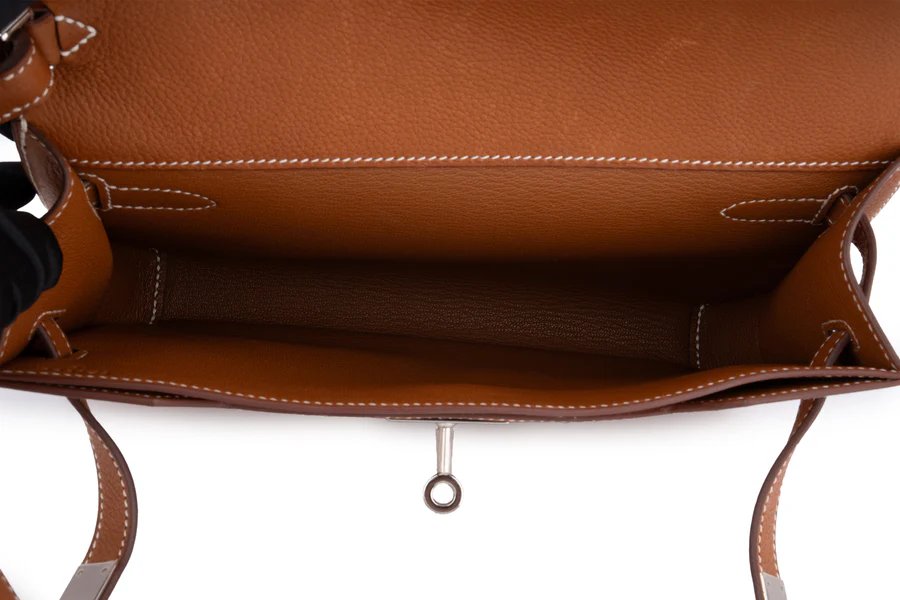 Hermès Kelly 25 Depeches Barenia Gold PHW - Image 10