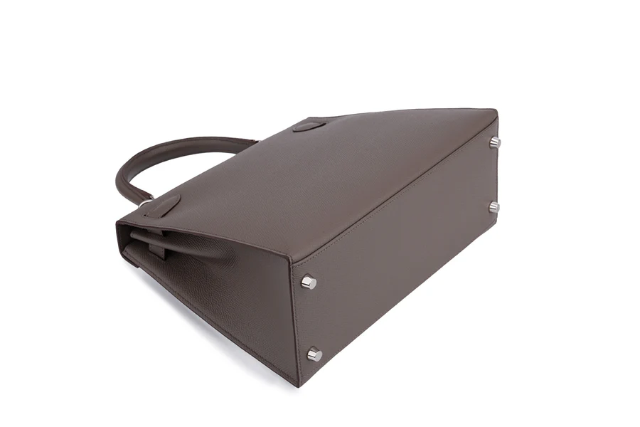 Hermès Kelly 28 Epsom Gris Etain PHW - Image 10