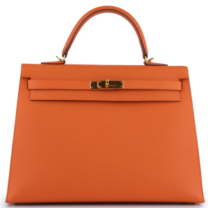 Hermès Kelly 35 Sellier Epsom Orange H GHW