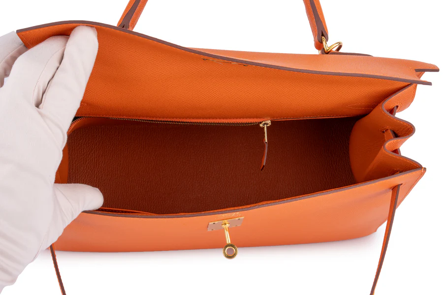 Hermès Kelly 35 Sellier Epsom Orange H GHW - Image 9