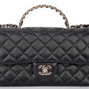 Chanel Flapbag With Handle Lambskin Black GHW