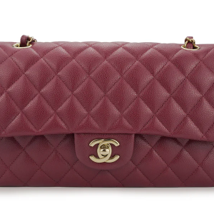 Chanel Medium Classic Flap Caviar Burgundy Champagne GHW