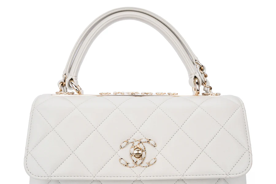 Chanel Trendy Top Handle Pale Grey/Blue GHW - Image 8