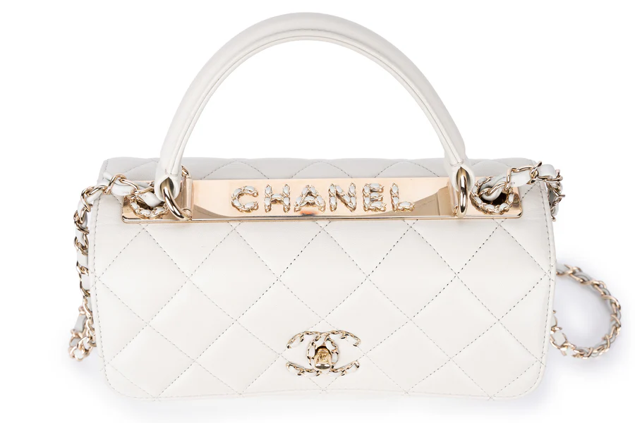 Chanel Trendy Top Handle Pale Grey/Blue GHW - Image 11