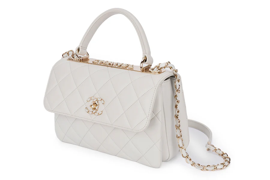 Chanel Trendy Top Handle Pale Grey/Blue GHW - Image 12