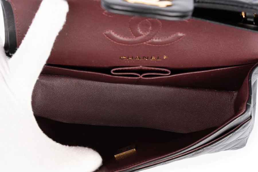 Chanel Mini Flapbag Lambskin Black GHW - Image 7