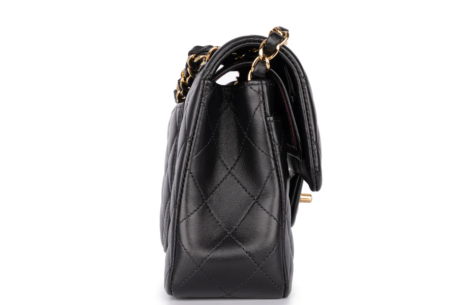 Chanel Mini Flapbag Lambskin Black GHW - Image 14
