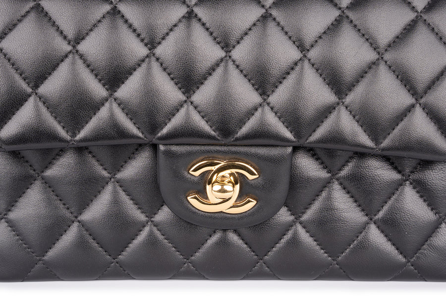 Chanel Mini Flapbag Lambskin Black GHW - Image 16