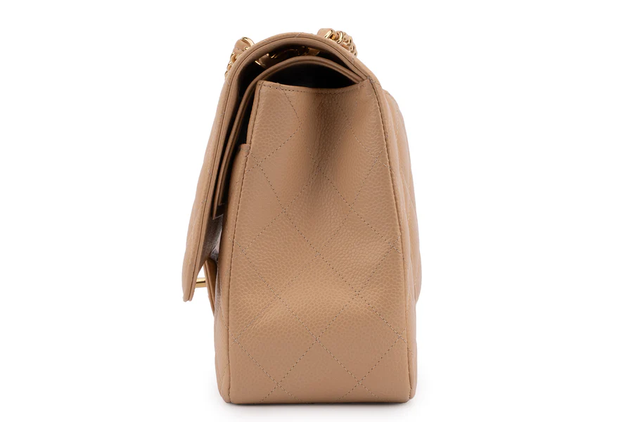 Chanel Classic Double Flap Beige Caviar GHW - Image 3