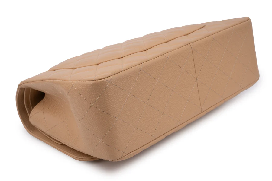 Chanel Classic Double Flap Beige Caviar GHW - Image 11