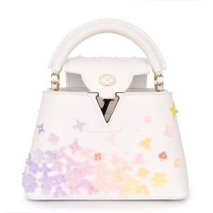Louis Vuitton Capucines Mini Limited Edition With Flowers Calf Leather Optic White GHW